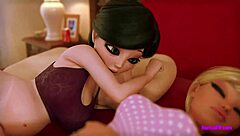 Cartoon futa family enjoys a steamy threesome in 3D animation